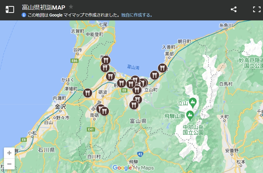 富山県初詣MAP